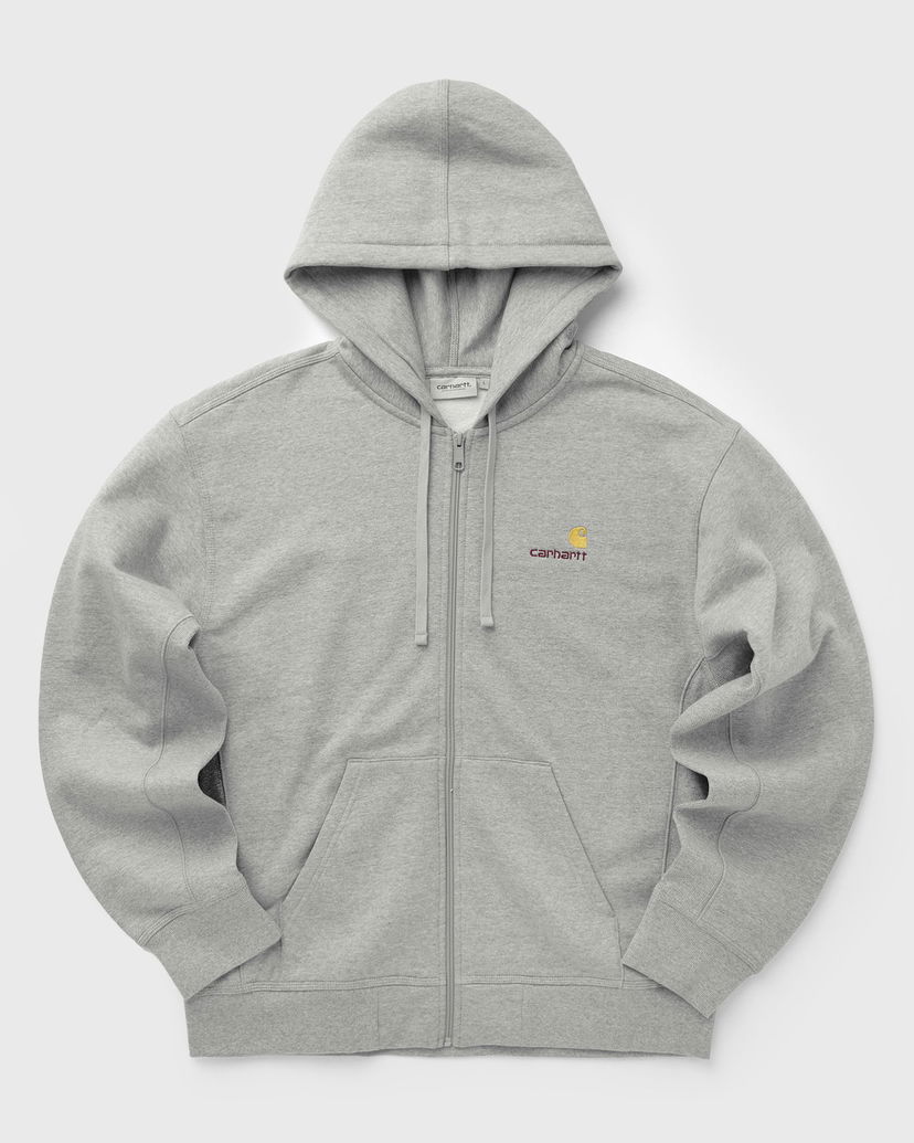 Dukserice Carhartt WIP Full-Zip Hooded American Script Jacket Siva | I033063-V6.XX