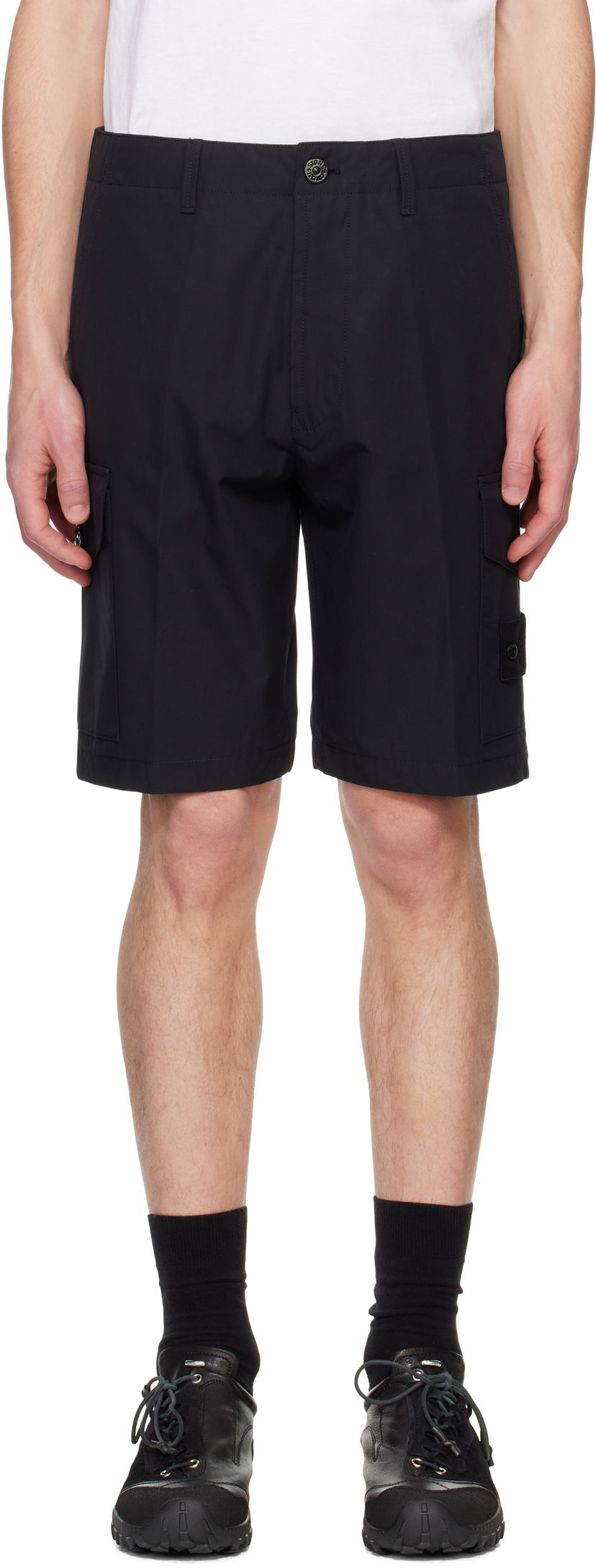 Kratke hlače Stone Island Stone Island Organic Cotton Canvas Cargo Shorts Crna | K1S15 L100014 S00F1