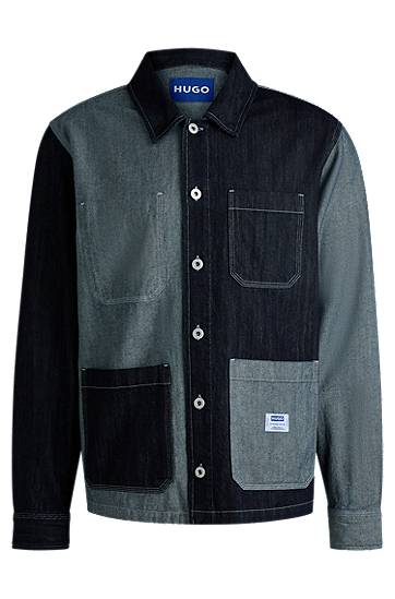 Košulja BOSS HUGO Relaxed Fit Mixed Denim Overshirt Višebojno | 50534188
