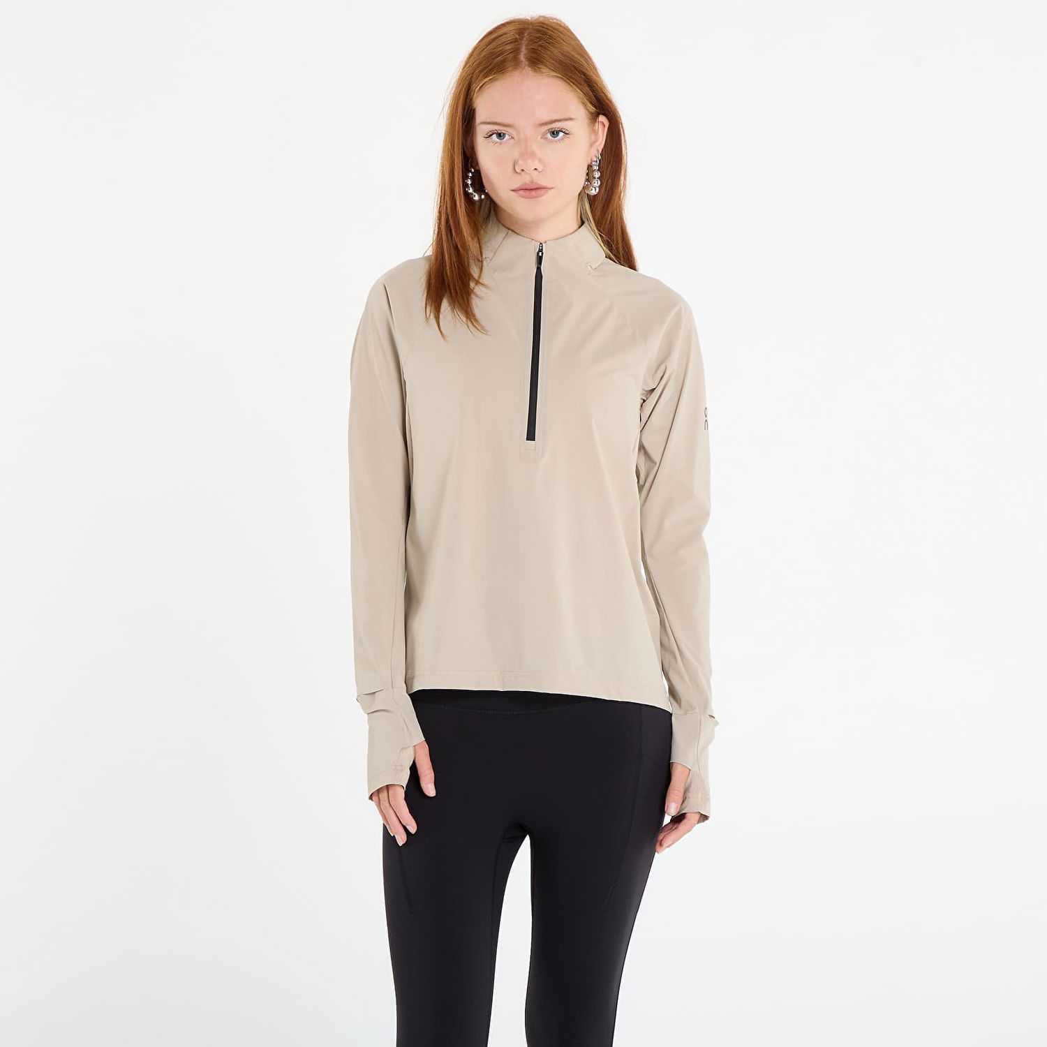 Vjetrovka On Running Long Sleeve Quarter-Zip Jacket with Thumbholes Trail Breaker Bež | 1WE30150603, 0