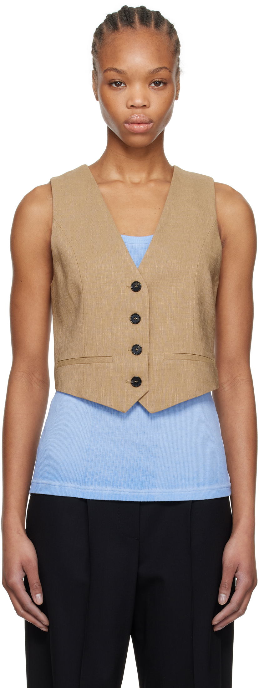 Prsluk MSGM MSGM Button Vest Smeđa | 3841MDW01 257106