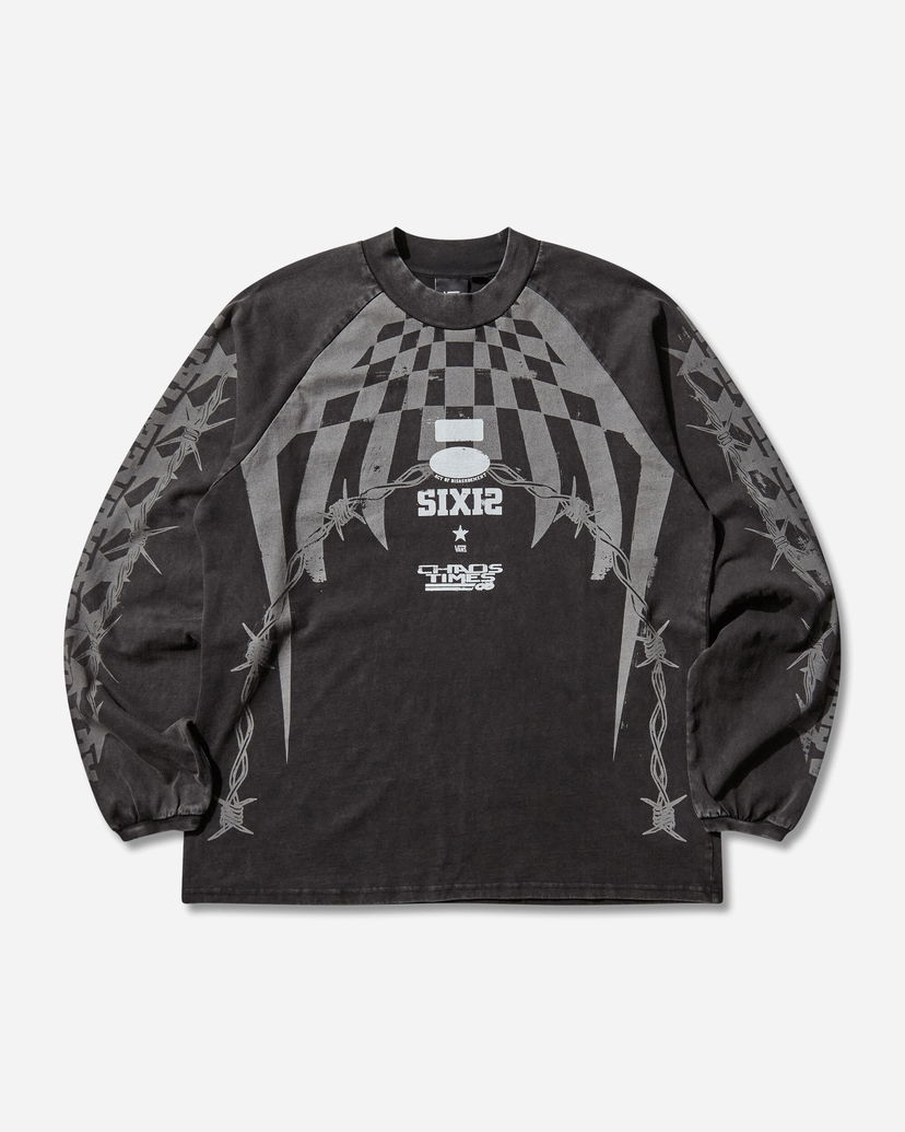 Majica kratkih rukava Vans Act of Disagreement Hazard Longsleeve T-Shirt Crna | VN000RPWBLK1