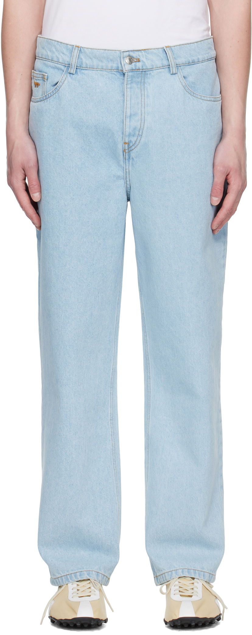 Jeans MAISON KITSUNÉ Maison Kitsuné Relaxed Jeans Plava | OM01105WD4009