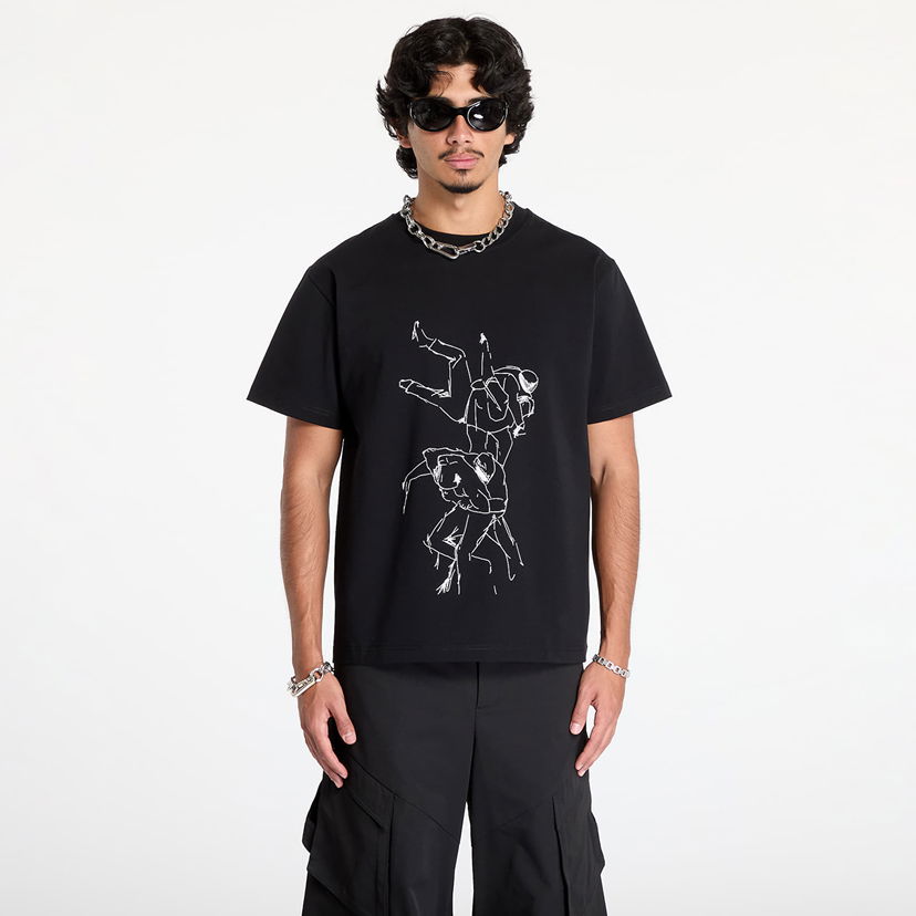 Majica kratkih rukava HELIOT EMIL Shelter Printed T-Shirt Crna | PREAW24_M_09_125_BLK01