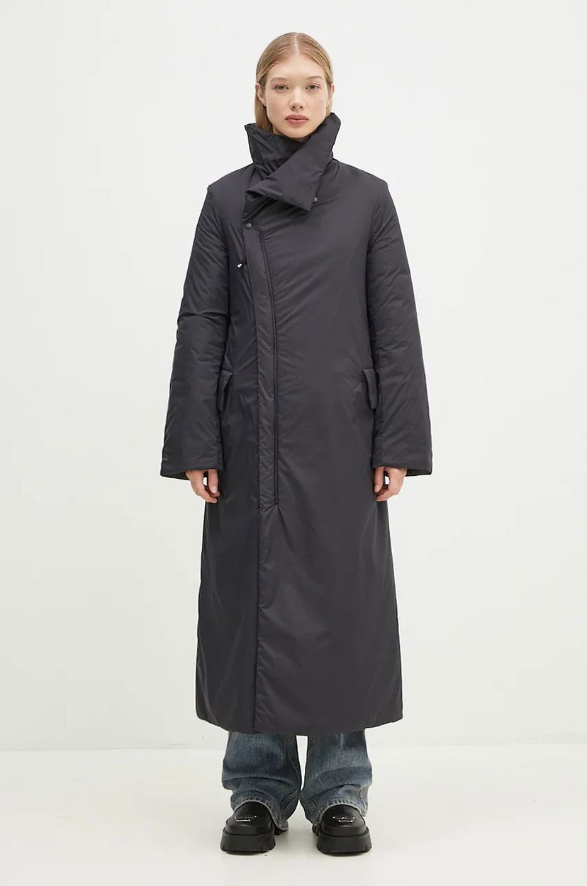 Kaputi Y-3 Padded Coat Long Black Crna | IW7487