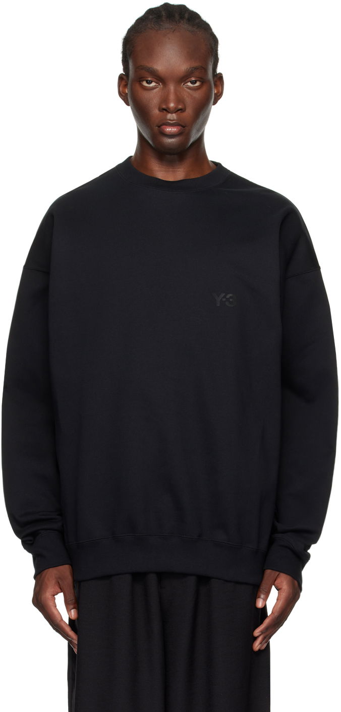 Dukserice Y-3 Black Bonded-Logo Sweatshirt Crna | IW0075