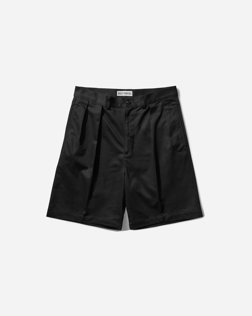 Kratke hlače WACKO MARIA Double Pleated Chino Shorts Crna | 25SS-WMP-PT14 BLACK