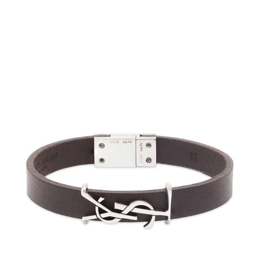 Narukvica Saint Laurent YSL Leather Bracelet Crna | 783110Y1019-2045