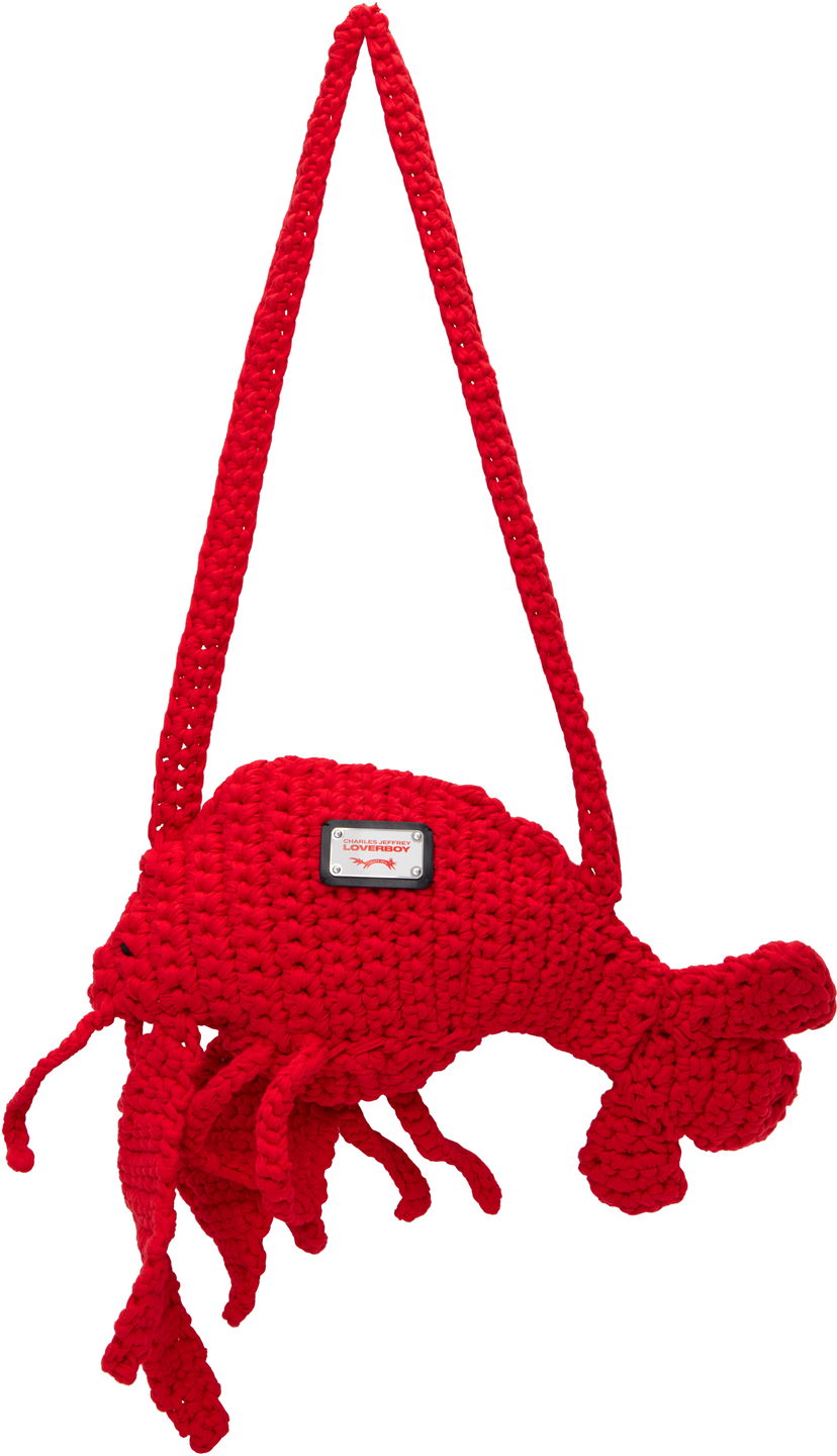 Torba za rame Charles Jeffrey Loverboy Charles Jeffrey LOVERBOY Crochet Lobster Shoulder Bag Crvena | 54120401