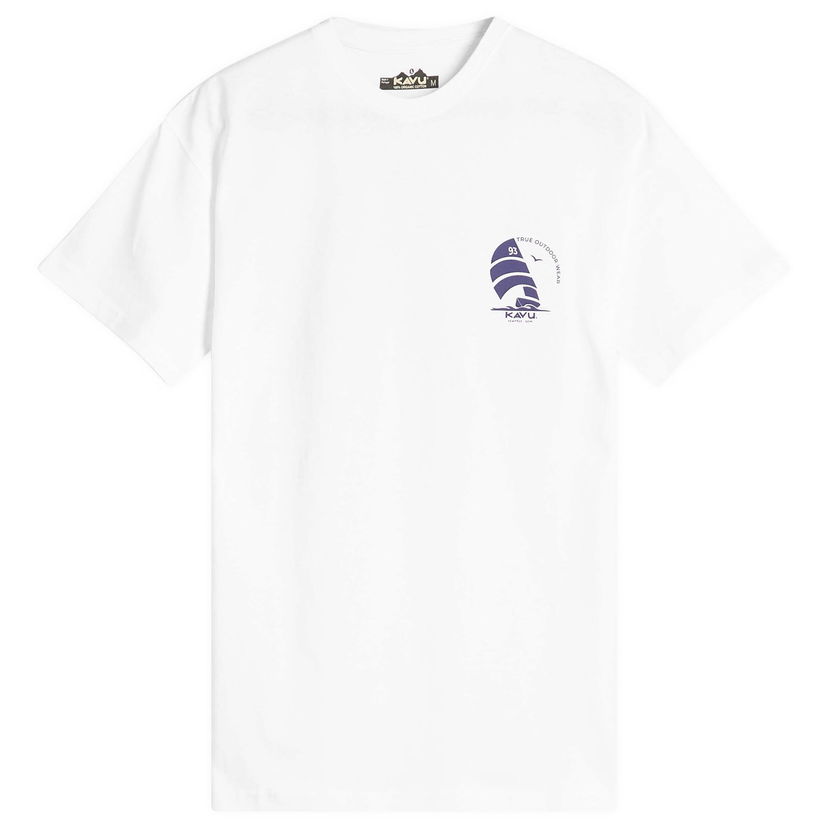 Majica kratkih rukava KAVU Rudder Organic Cotton Graphic Tee Bijela | EUS251-910
