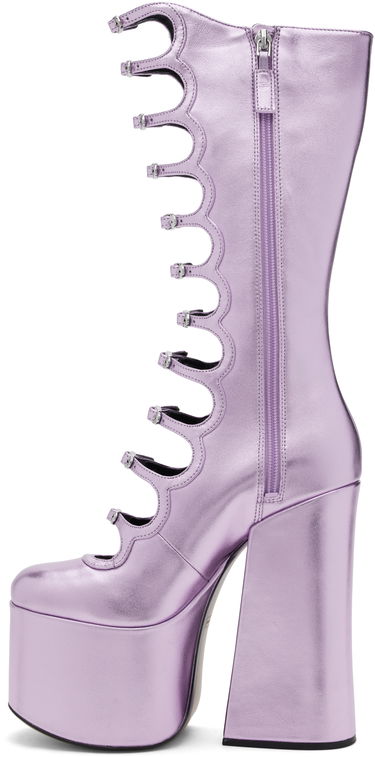 Njega cipela Marc Jacobs Marc Jacobs 'The Metallic Kiki' Knee-High Platform Boots Ljubičasta | 2R4FBO001F01, 2