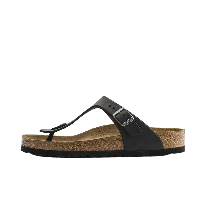 Tenisice i cipele Birkenstock Gizeh Oiled Leather Black Regular Fit Crna | 845251
