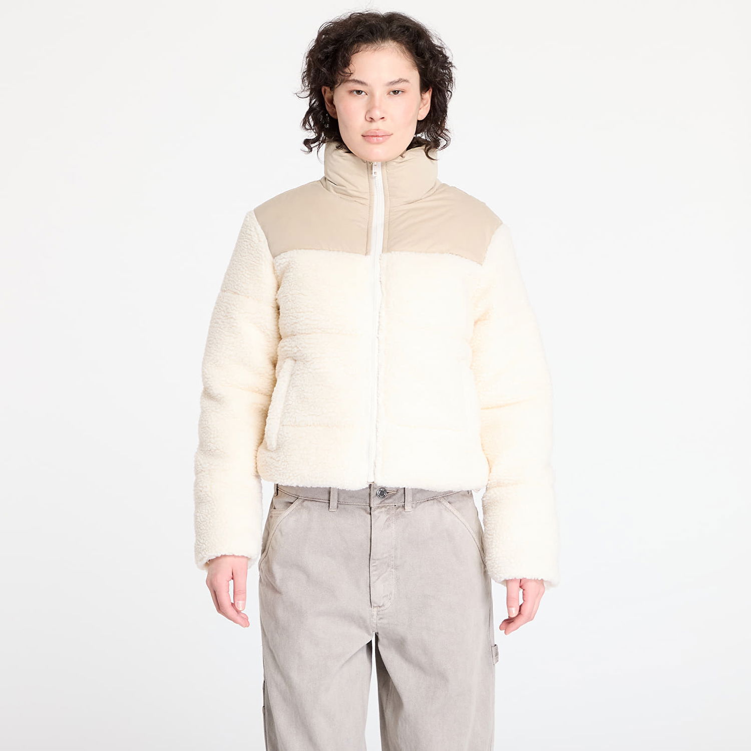 Pernata jakna Urban Classics Sherpa Mix Puffer Jacket Bež | TB6147-04737, 0