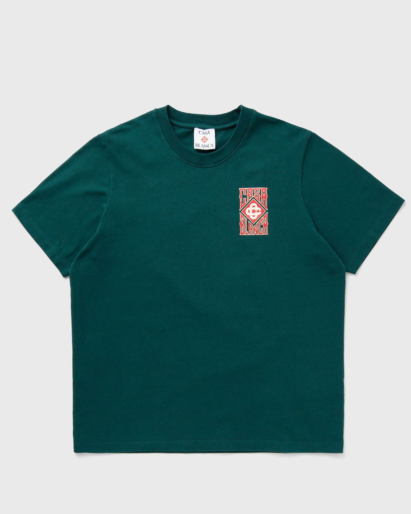 Majica kratkih rukava Casablanca Casablanca Gothic Stacked Logo Graphic T-Shirt Zelena | MS25-JTS-001-06