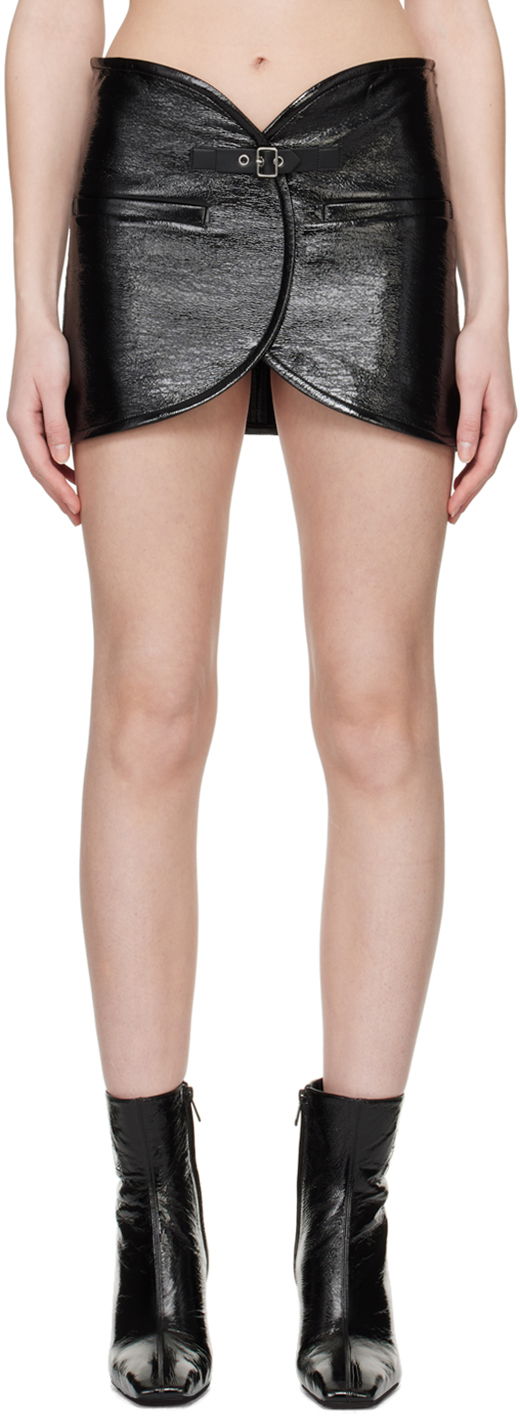 Suknja Courrèges Ellipse Patent Leather Miniskirt Crna | 124CJU143VY0014