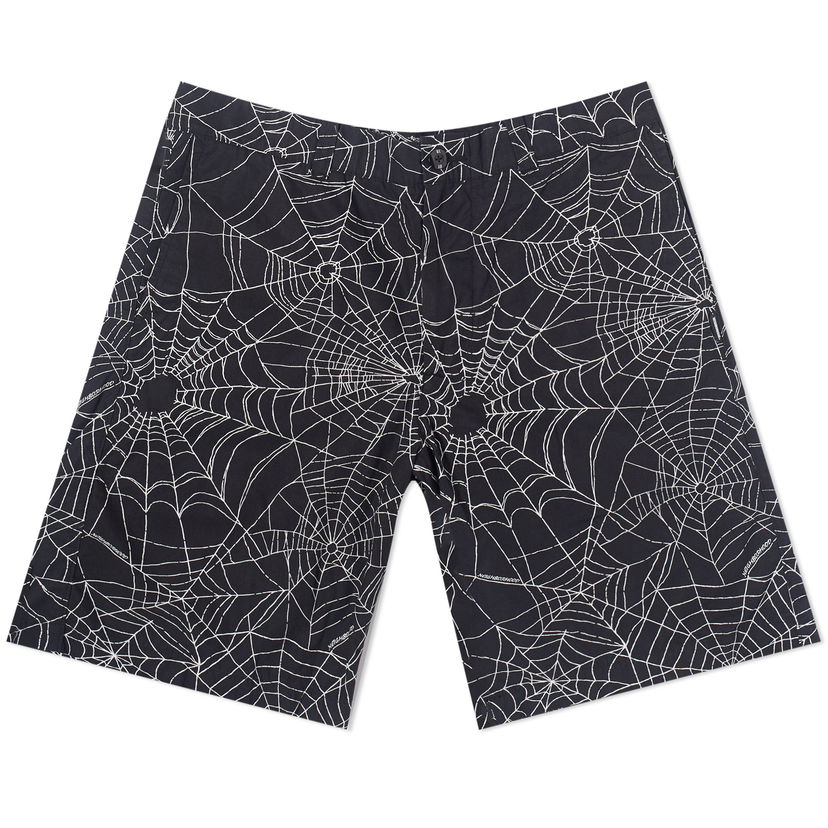 Kratke hlače Neighborhood Neighborhood Spiderweb Shorts Crna | 231UTNH-PTM02-BLK