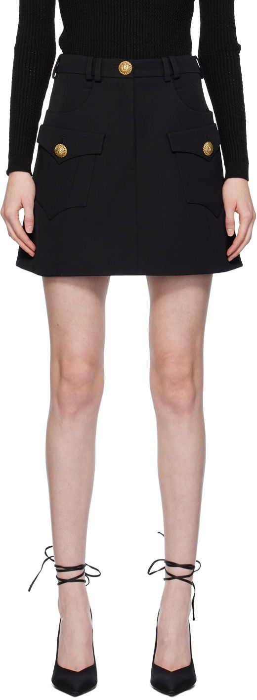 Suknja Balmain Pockets Miniskirt Crna | CF1LA359WC09