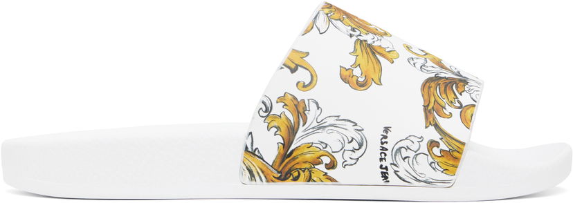 Dodaci Versace Versace Jeans Couture Outline Barocco Pool Slides Bijela | E78VA3SQ3_EZS365