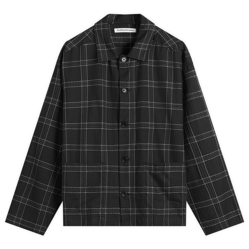 Košulja YMC YMC PJ Check Overshirt, Size Small Crna | P2ZAP-01