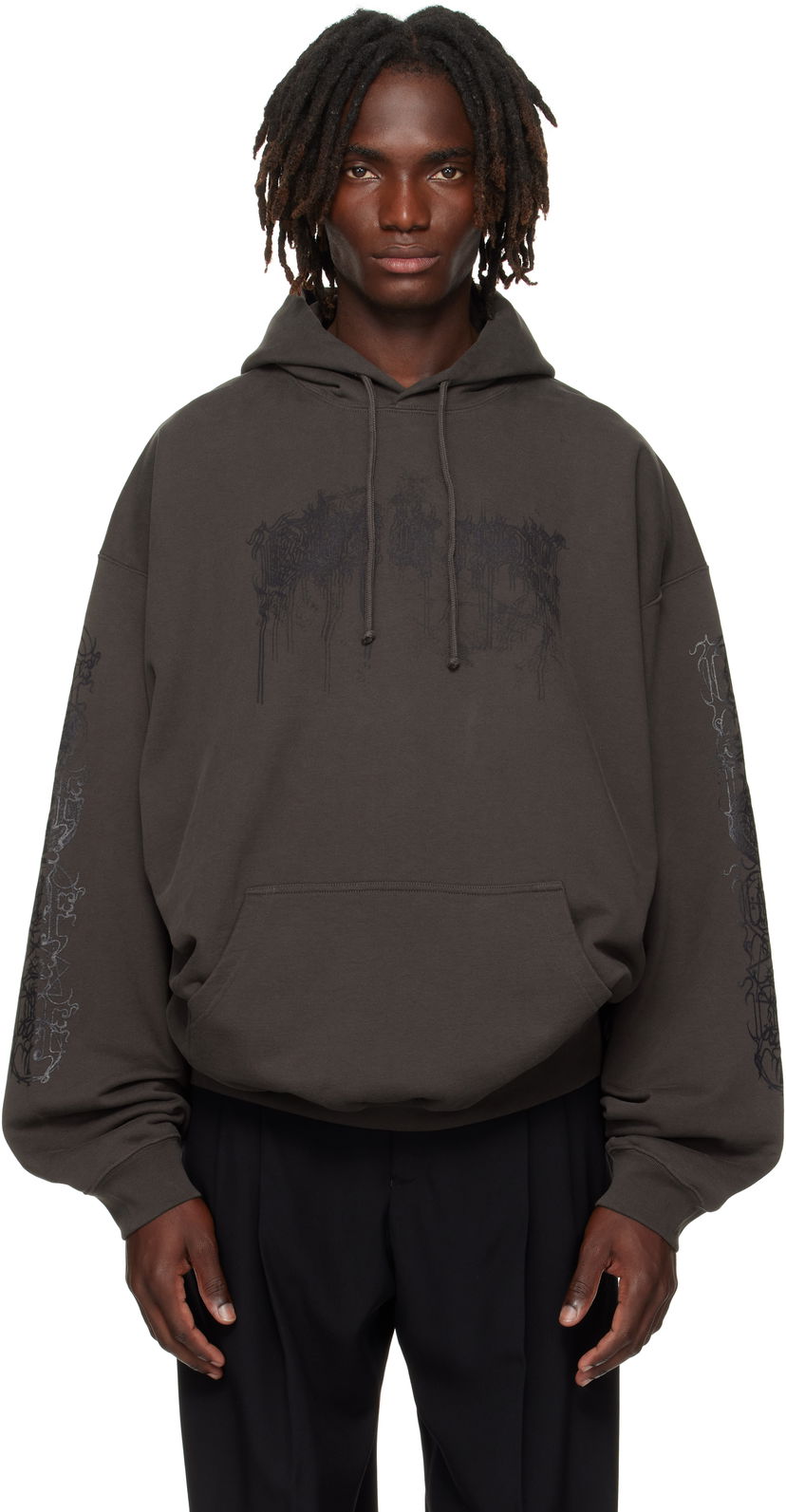 Dukserice VETEMENTS Vetements Cradle of Filth Dripping Logo Oversized Hoodie Siva | UCF76HD450C