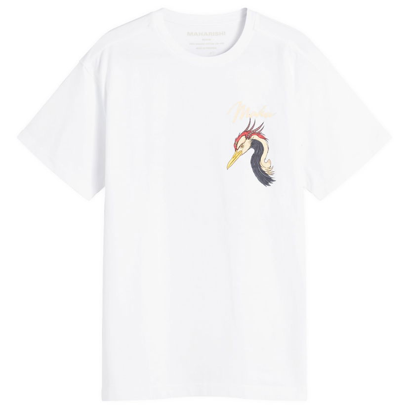 Majica kratkih rukava Maharishi Year of the Crane Graphic Tee, Size Large Bijela | 1580-WHT