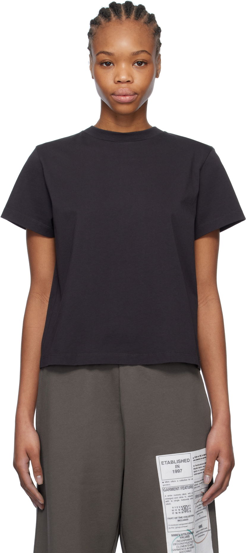 Crop top Maison Margiela MM6 Maison Margiela Spliced T-Shirt Crna | S52GC0334 S24311