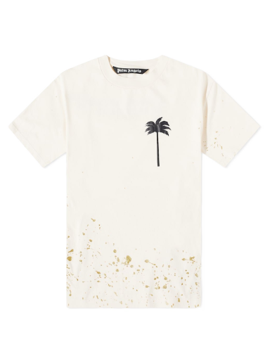 Majica kratkih rukava Palm Angels Painted Palm Tee Bijela | PMAA001F22JER0040410