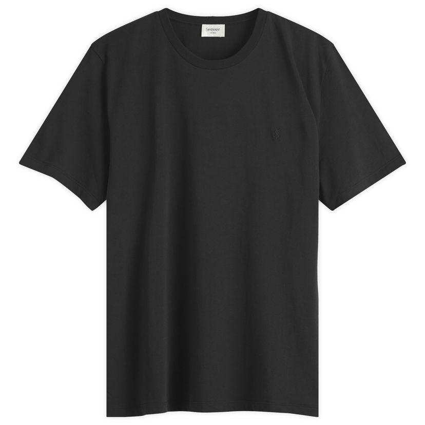 Majica kratkih rukava Saint Laurent Washed Cotton T-Shirt, Size Large Crna | 819395-Y2ZJ2-1000