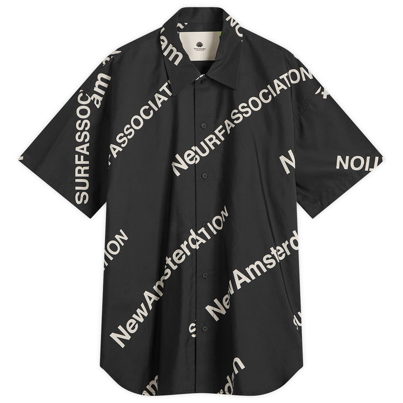 Košulja New Amsterdam Surf Association New Amsterdam Surf Association Logo Printed Shirt, Size Large Crna | 2501144002
