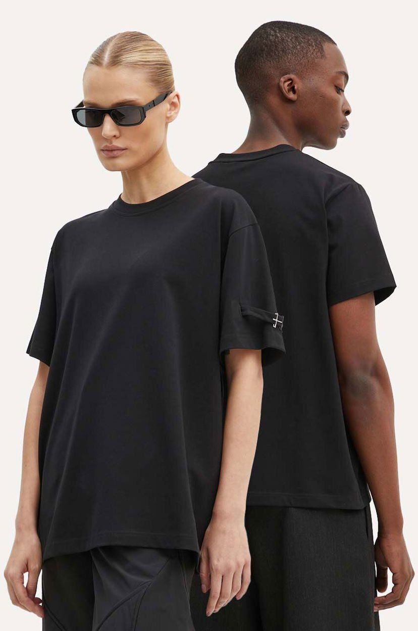Majica kratkih rukava HELIOT EMIL Black Buckle Detail T-Shirt Crna | PREAW24.M.09.119