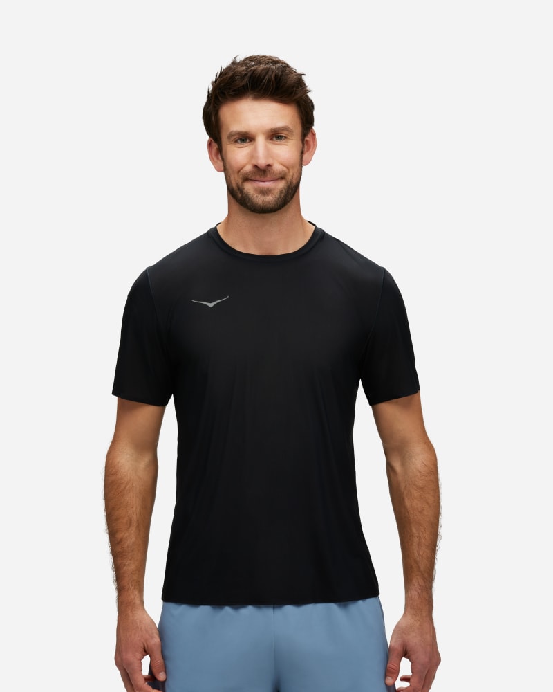 Majica kratkih rukava Hoka One One Airolite Running T-Shirt Crna | 1151071-BLK