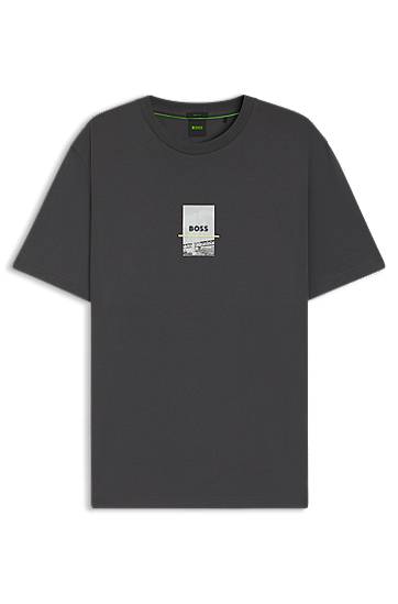 Majica kratkih rukava BOSS Relaxed Fit Stretch Cotton T-Shirt with Photo Print Siva | 50545869