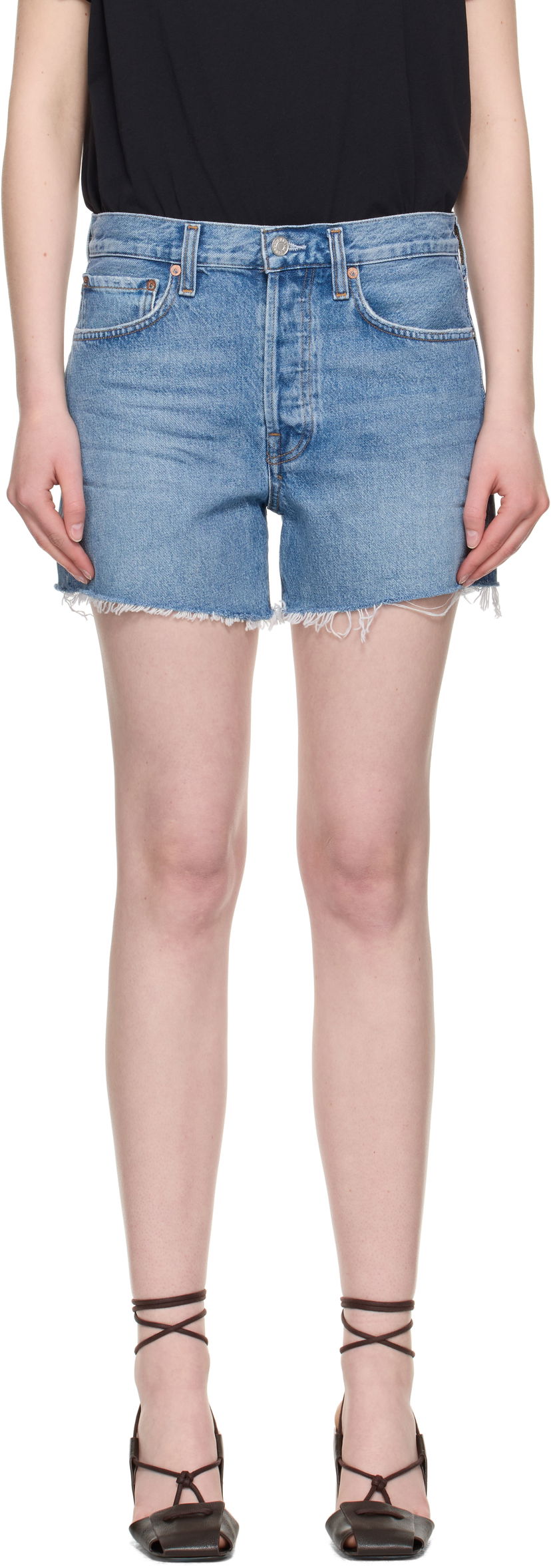 Kratke hlače AGOLDE AGOLDE Parker Long Denim Shorts Plava | A9010-1535