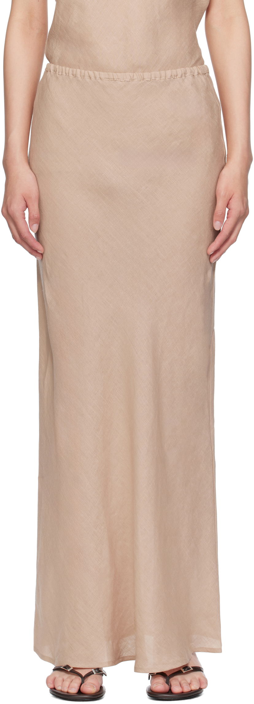Suknja Baserange Baserange Dydine Maxi Skirt Bež | SKDY-LI-SU25