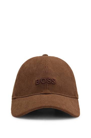 Kapa BOSS Corduroy cap with embroidered logo Smeđa | 50544383