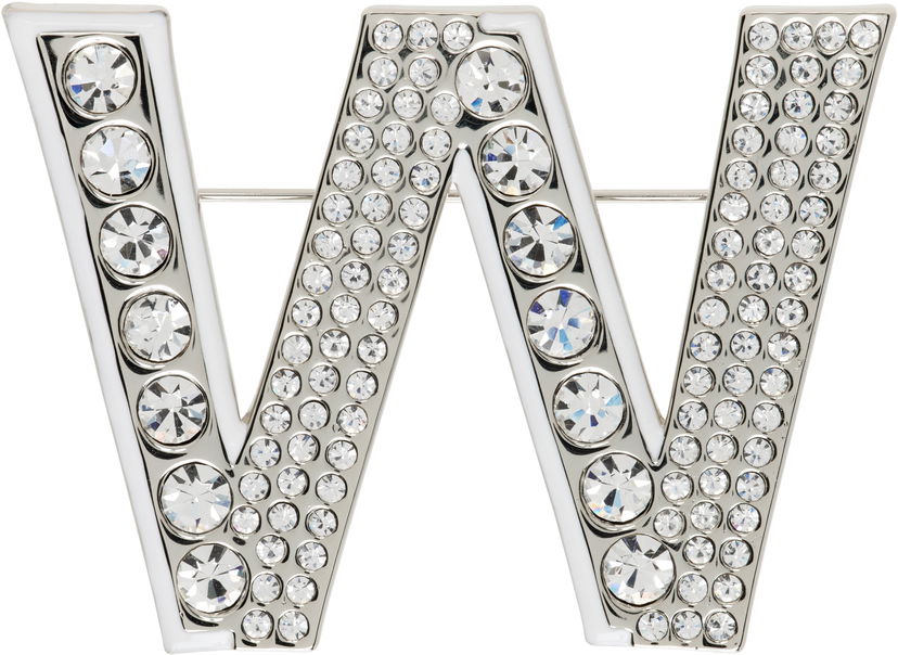Pin Max Mara Weekend Max Mara Carella Crystal Letter W Brooch Metalik | 2515751104600