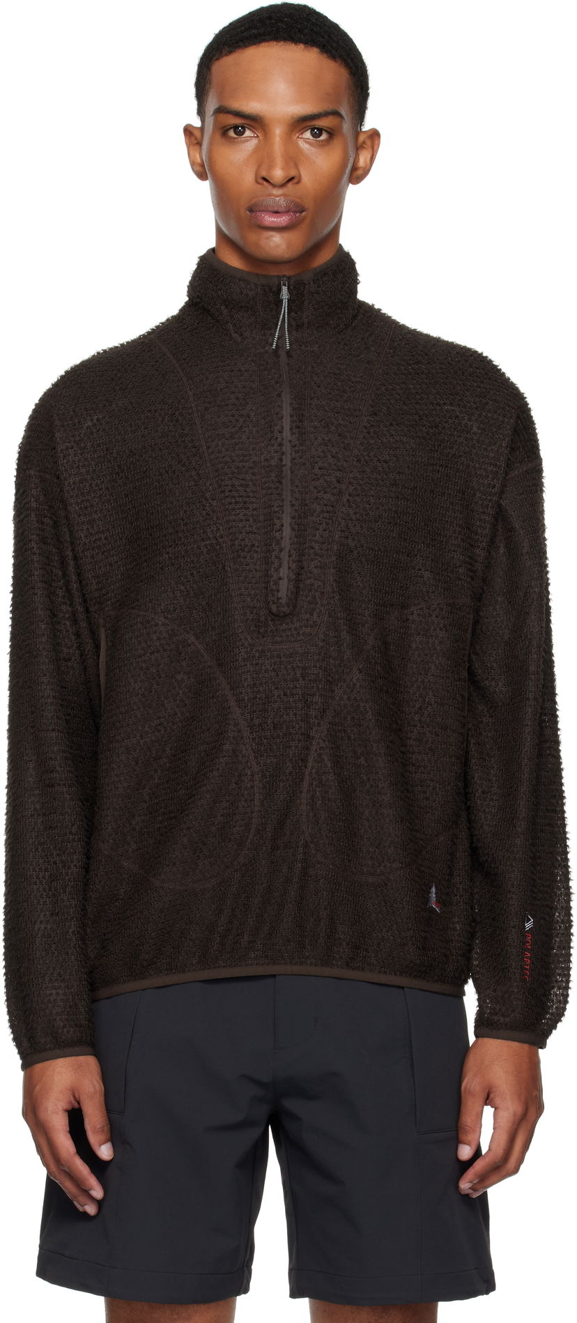 Džemper ROA ROA Alpha Direct Half Zip Sweater Smeđa | RBMW0370FA262