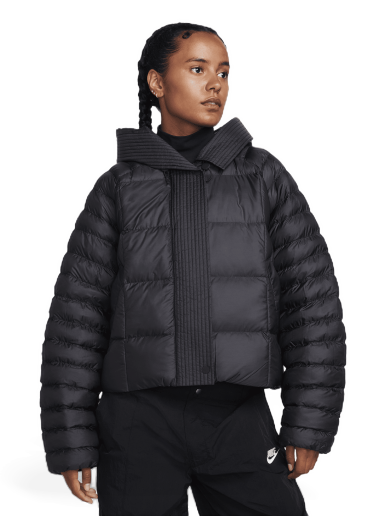 Pernata jakna Nike Sportswear Swoosh Puffer PrimaLoft® Therma-FIT Oversized Hooded Jacket Crna | FB8729-010