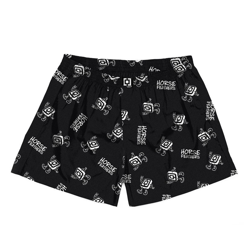 Bokserice Horsefeathers Boxers Manny Boxer Shorts Logoman Crna | AA1035Z