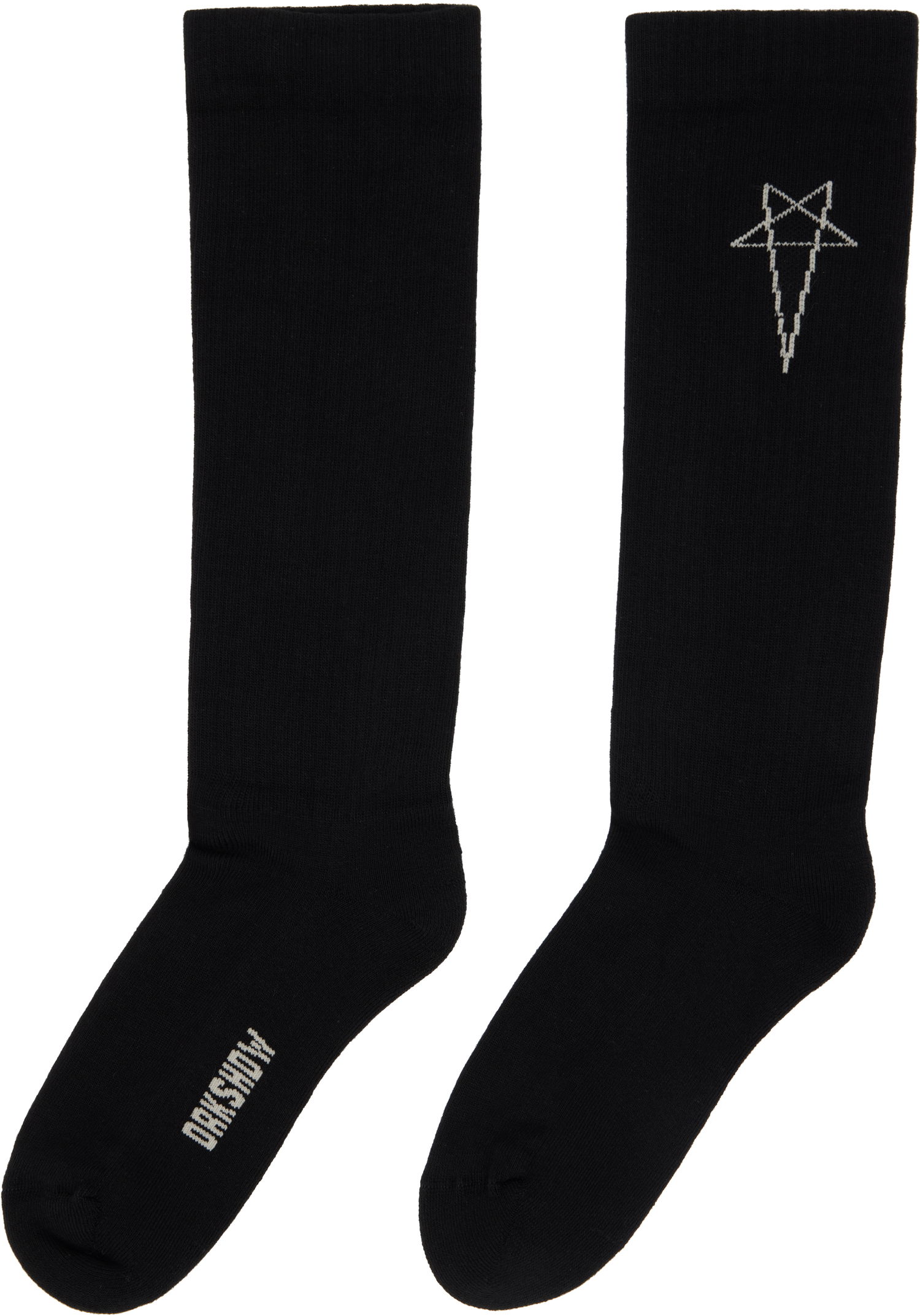 Čarape Rick Owens DRKSHDW Concordians Pentagram Knee High Socks Crna | DA02E7468 SOCKC, 1