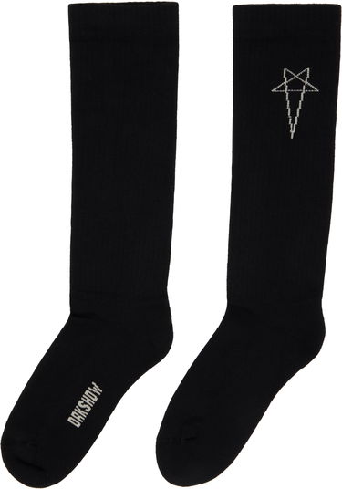 Čarape Rick Owens DRKSHDW Concordians Pentagram Knee High Socks Crna | DA02E7468 SOCKC, 1