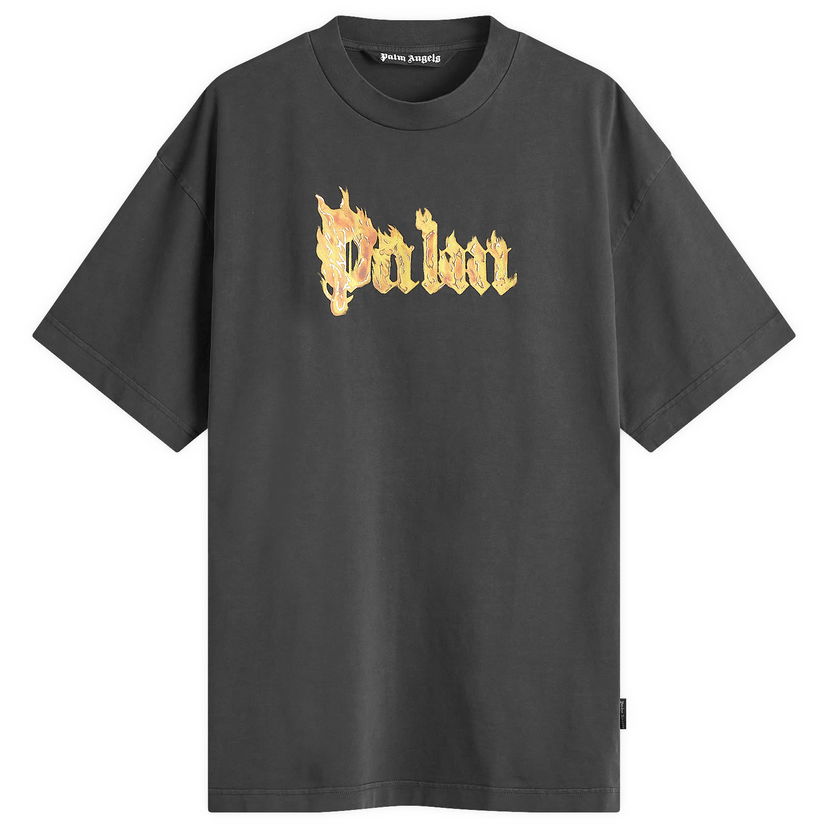 Majica kratkih rukava Palm Angels Burning Logo T-Shirt Crna | PMAA001F24JER0091076