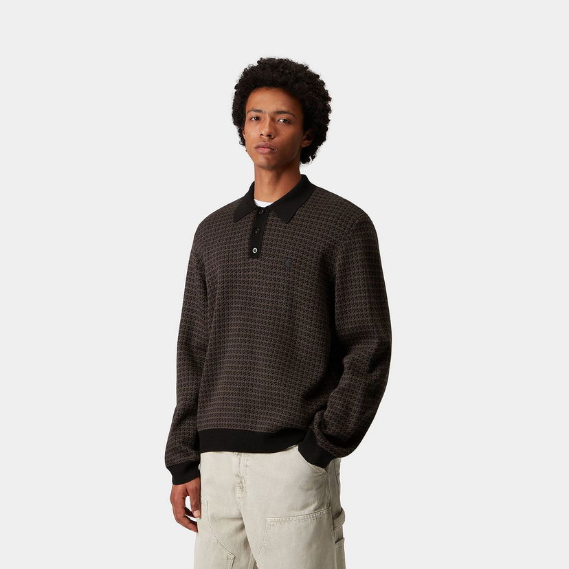 Polo majica Carhartt WIP L/S Lowis Polo Houndstooth Višebojno | I035395_10
