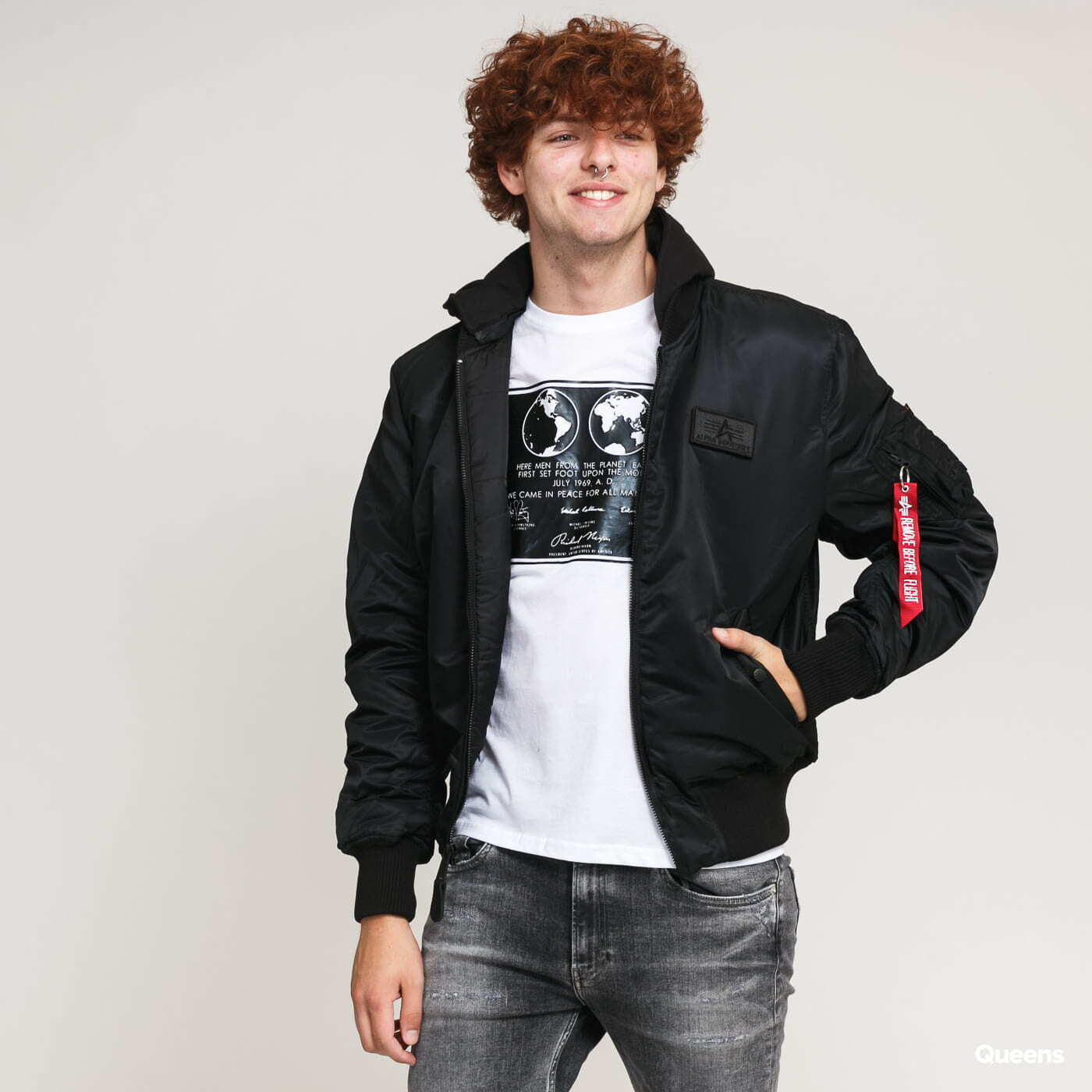 Jakna Alpha Industries Jacket MA - 1 ZH Back Print Black Crna | 128113 95, 0