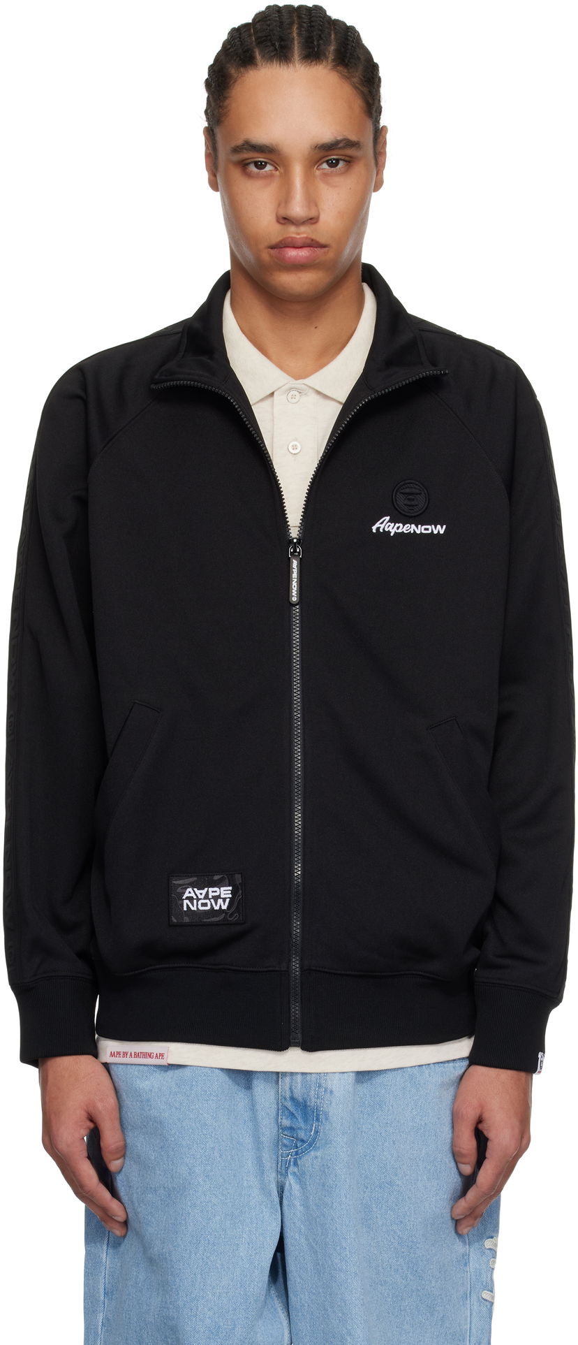Vjetrovka AAPE by A Bathing Ape AAPE by A Bathing Ape 'AAPE Now' Zip-Up Track Jacket Crna | AAPSWMC319XXNBKX