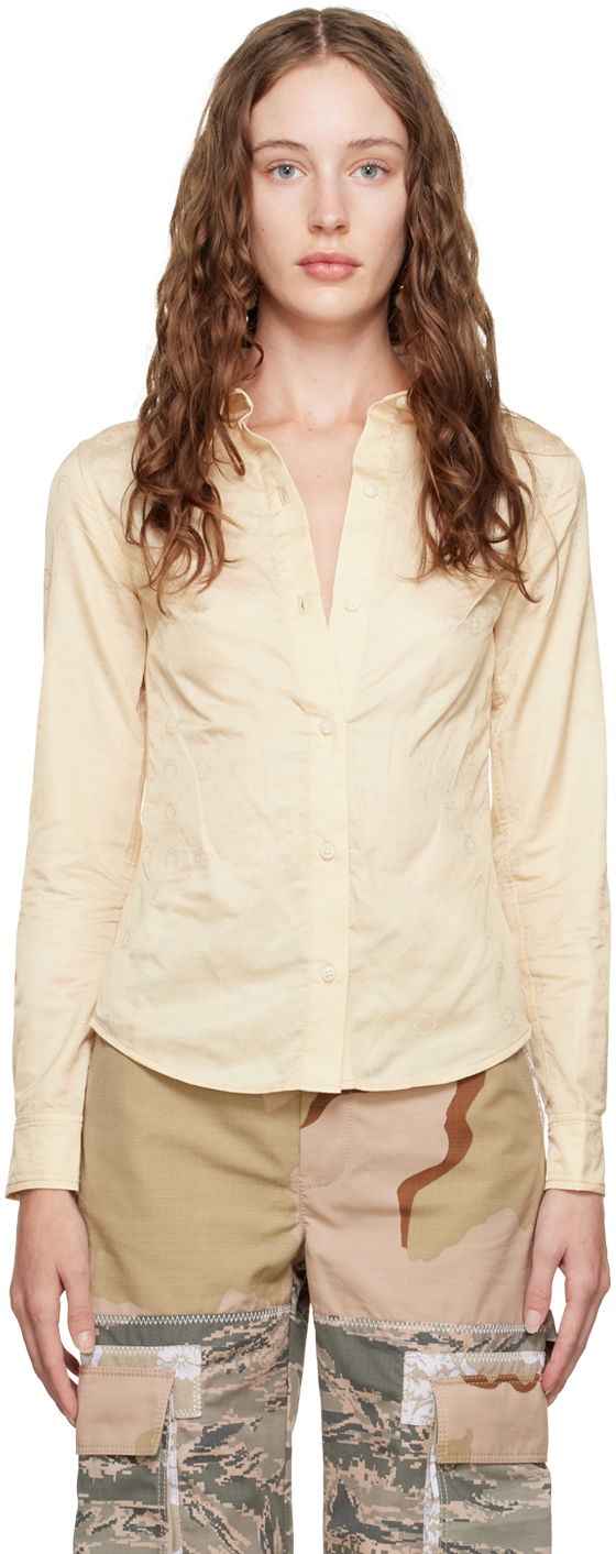 Košulja Marine Serre Marine Serre Moonogram Button-Down Shirt Žuta | T319FW22W