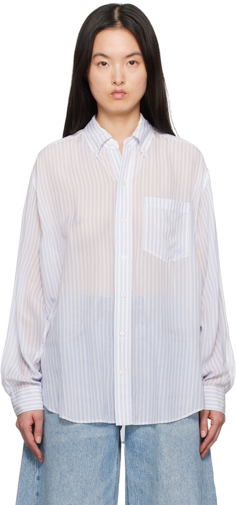 Košulja Alexander Wang Alexander Wang Oversize Silk Chiffon Shirt Bijela | 1WC2251012