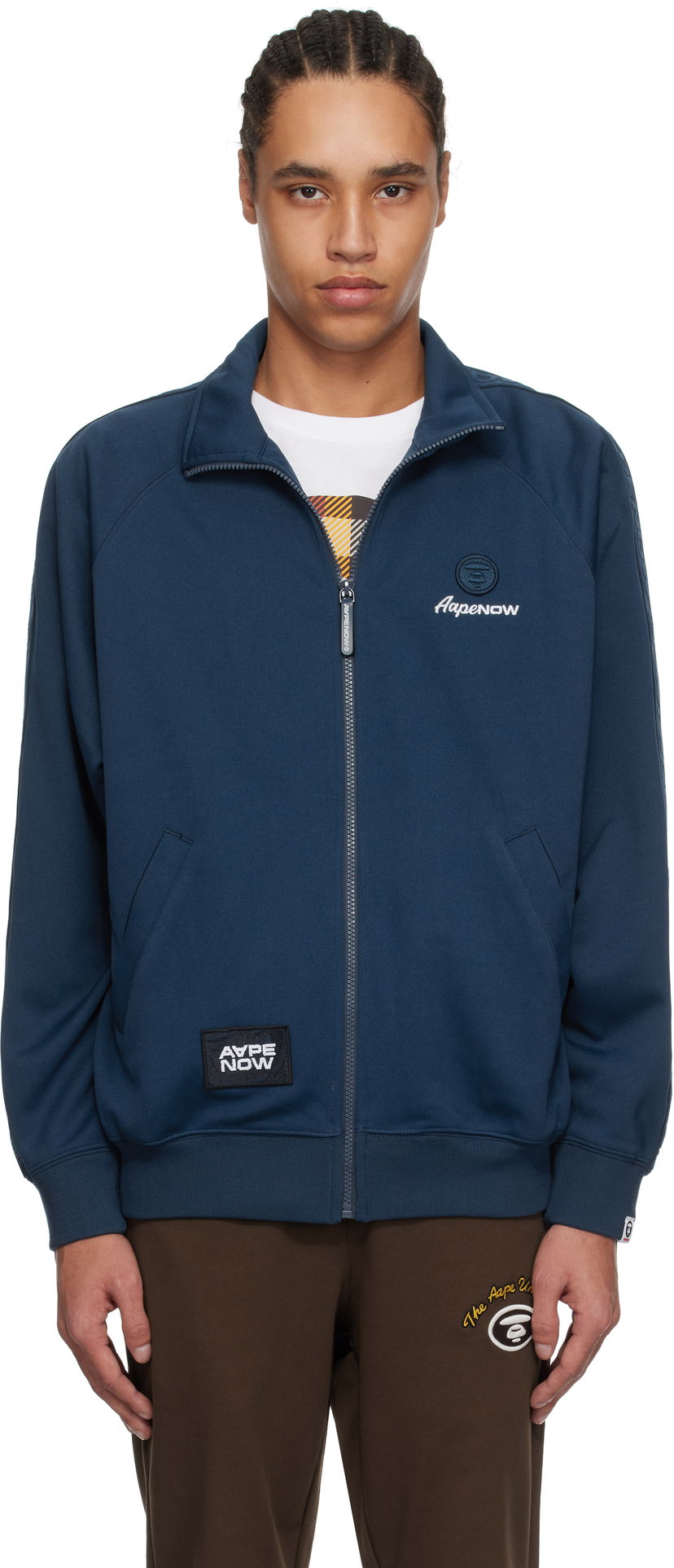 Dukserice AAPE by A Bathing Ape AAPE by A Bathing Ape 'AAPE Now' Zip-Up Sweater Plava | AAPSWMC319XXNNYX