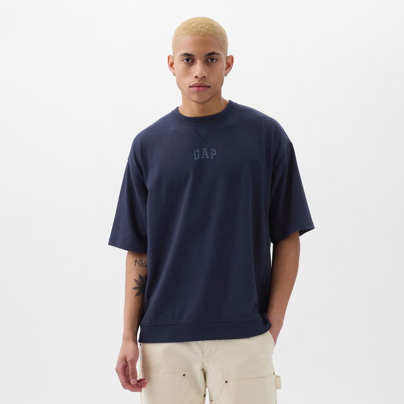 Majica kratkih rukava GAP Micro Logo Tee Navy Uniform Tamnoplava | 857899-01