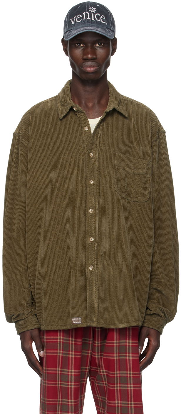 Košulja ERL Corduroy Button-Up Shirt Zelena | ERL09B009